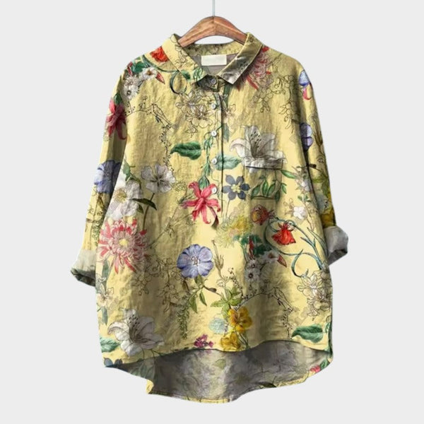 Navy London FRANCESCA | Oversized Floral Blouse With Bright Colours And Elegant Comfort For Everyday Wear