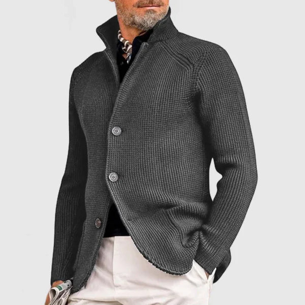 Navy London Marzio - Refined Cardigan With Button Fastening