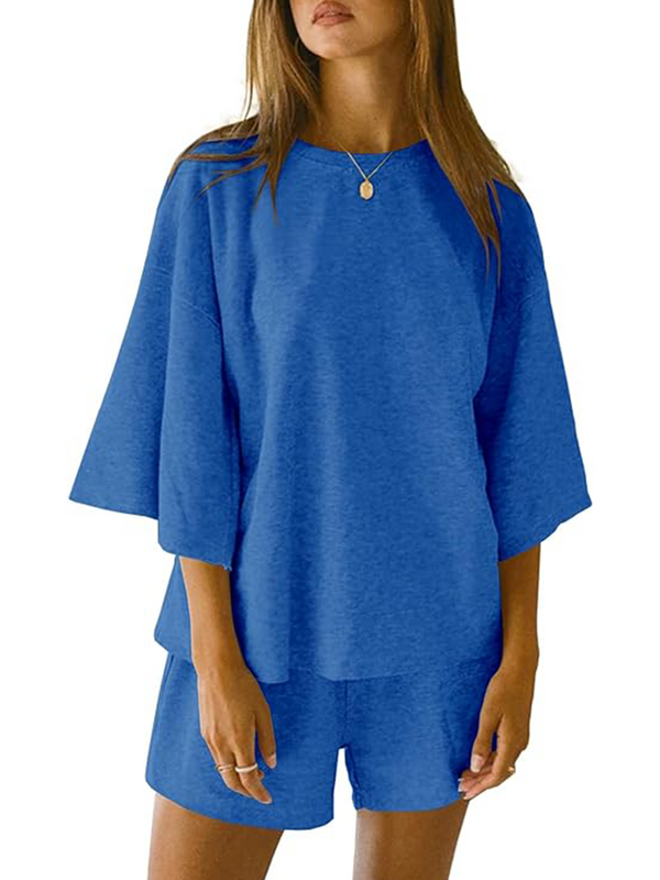 Navy London Aria | 2 Piece Loose Top And Short Set