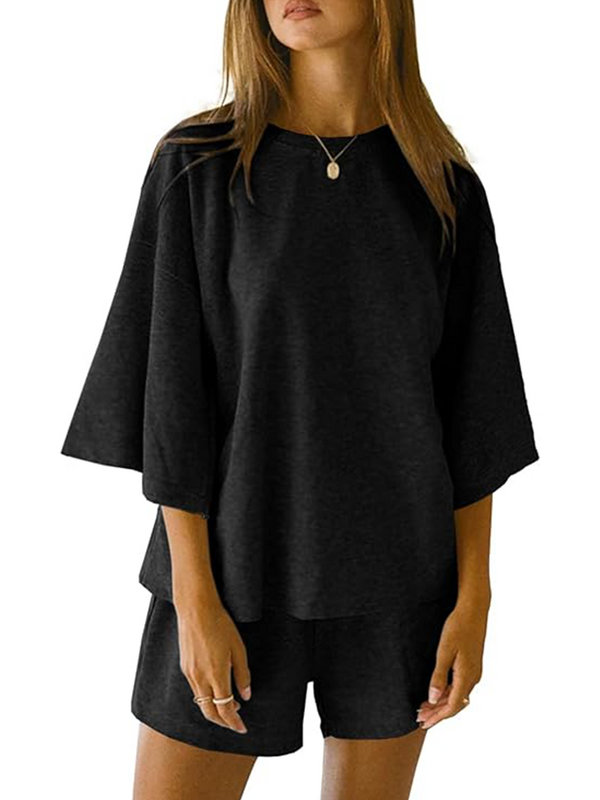 navy london Aria | 2 Piece Loose Top and Short Set