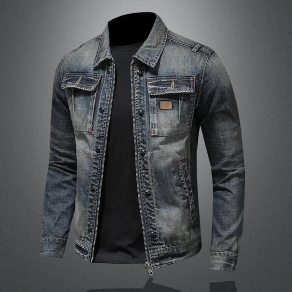 Navy London Carl - Retro Denim Jacket