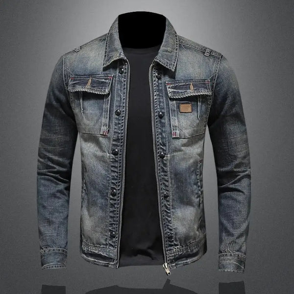 navy london Carl - Retro Denim Jacket