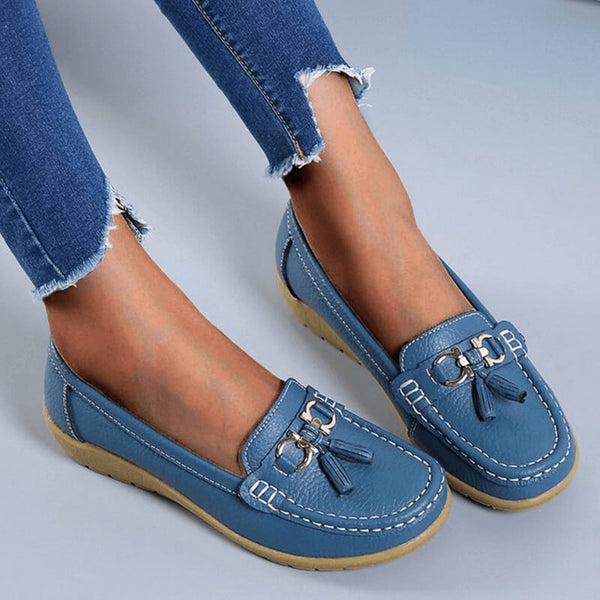 navy london Chantal - Leather moccasins