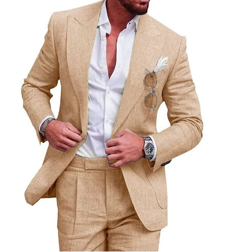 Navy London Damian - Stylish Linen Suit