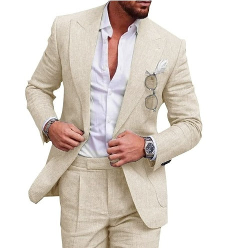 Navy London Damian - Stylish Linen Suit