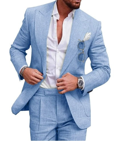 Navy London Damian - Stylish Linen Suit
