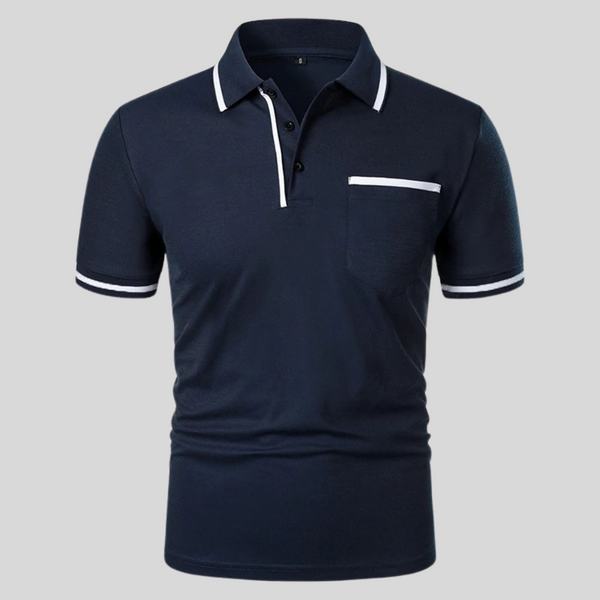 Navy London Dexter - Short Sleeve Polo