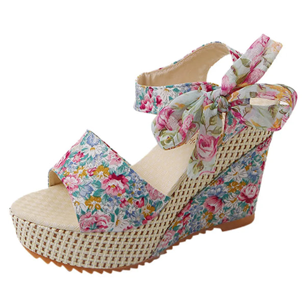 Navy London Flora - Flower Sandal Heels