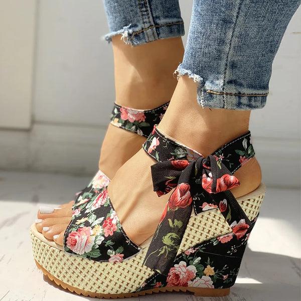 navy london Flora - flower sandal heels