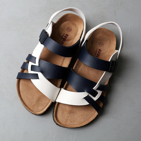 Navy London Gabriel - Orthopaedic Leather Sandals