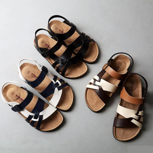 Navy London Gabriel - Orthopaedic Leather Sandals