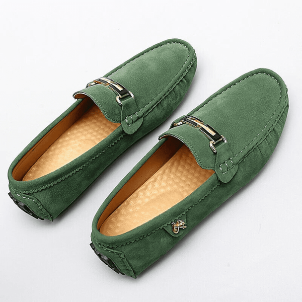 Navy London Giuseppe - Luxury Suede Loafers