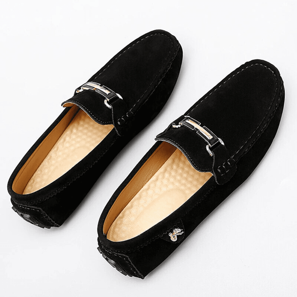Navy London Giuseppe - Luxury Suede Loafers