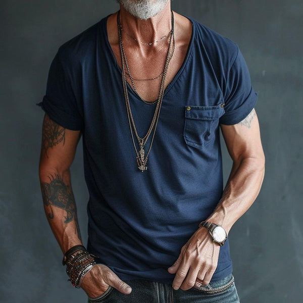 Navy London Greg - V-Neck T-Shirt