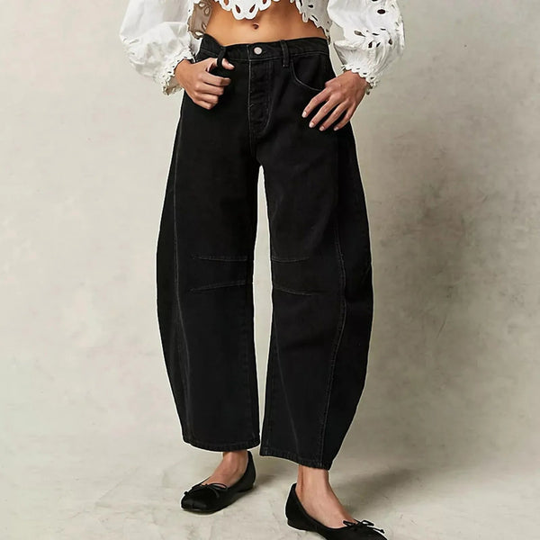 Navy London Greta - Wide Leg Comfort Jeans