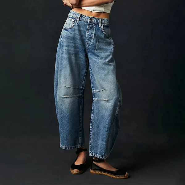 Navy London Greta - Wide Leg Comfort Jeans