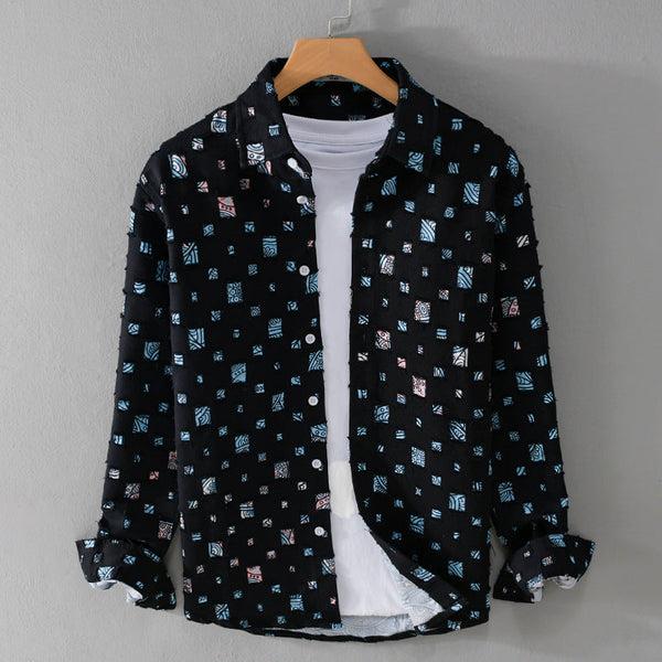 Navy London Indy - Mosaic Collared Shirt