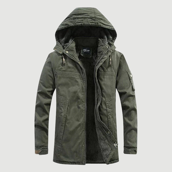 Navy London James - Warm Winter Jacket With Fleece