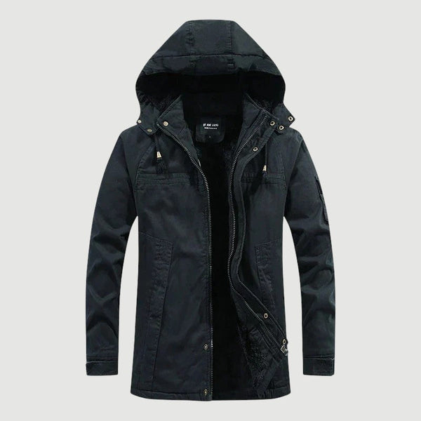 Navy London James - Warm Winter Jacket With Fleece