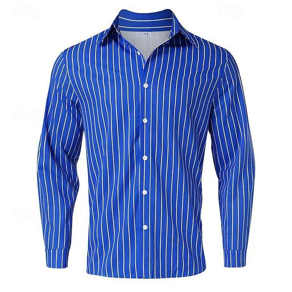 Navy London Jason - Classic Striped Men's Shirt