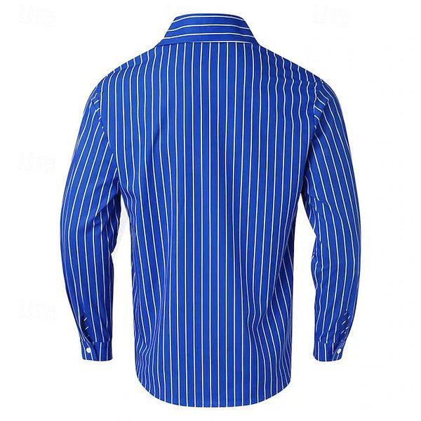 Navy London Jason - Classic Striped Men's Shirt