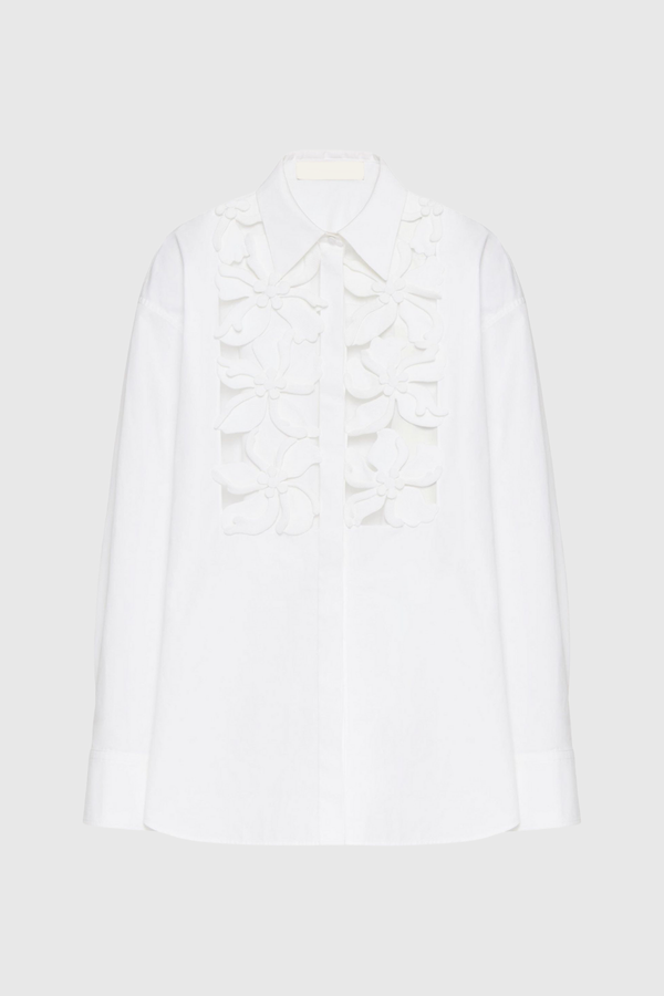 Navy London Kira - Hollow Flower Long Sleeves Top