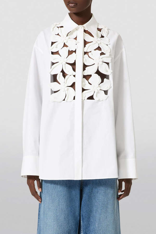 navy london Kira - Hollow Flower Long Sleeves Top