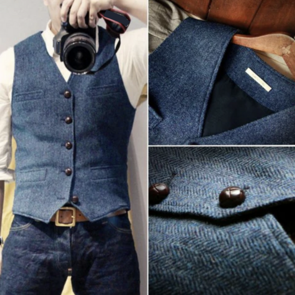 navy london Lewis - Elegant Waistcoat For Men