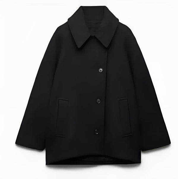 Navy London Lizzy - Oversized Autumn Wool Coat