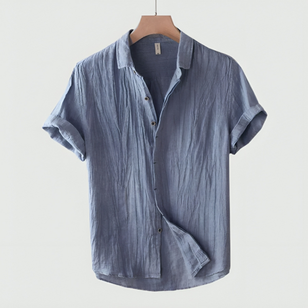Navy London Luca | Linen Men's Shirt