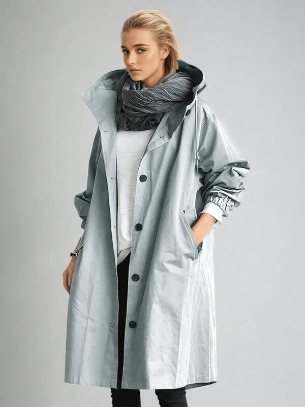 Navy London Luna - Stylish Water-repellent Rain Cape
