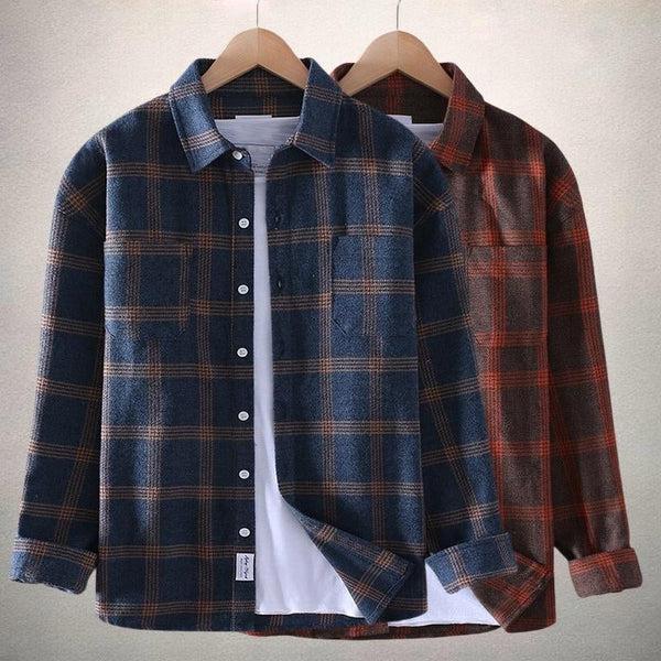 Navy London Mark - Casual Checked Shirt