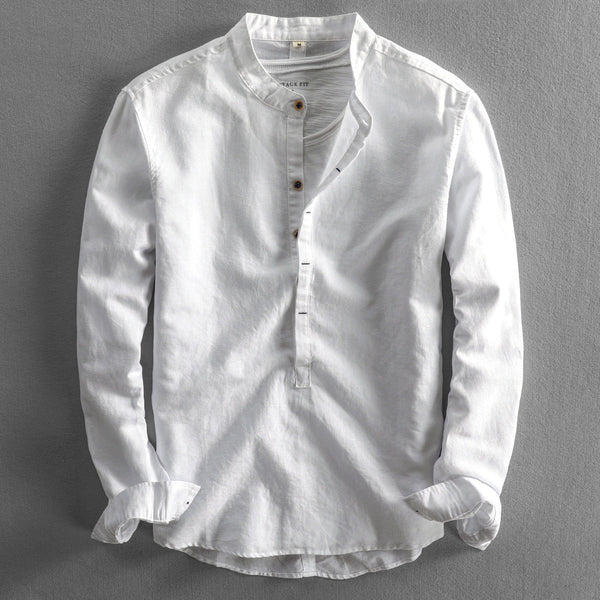 Navy London Matteo - Men Linen Shirt