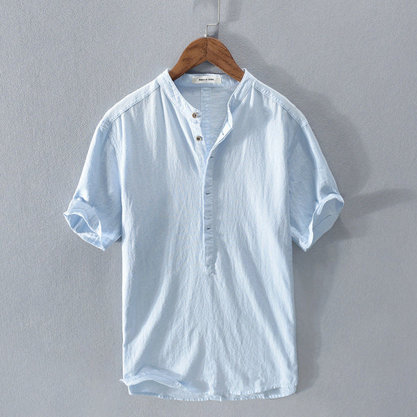 navy london Max - Cotton And Linen Summer Shirt