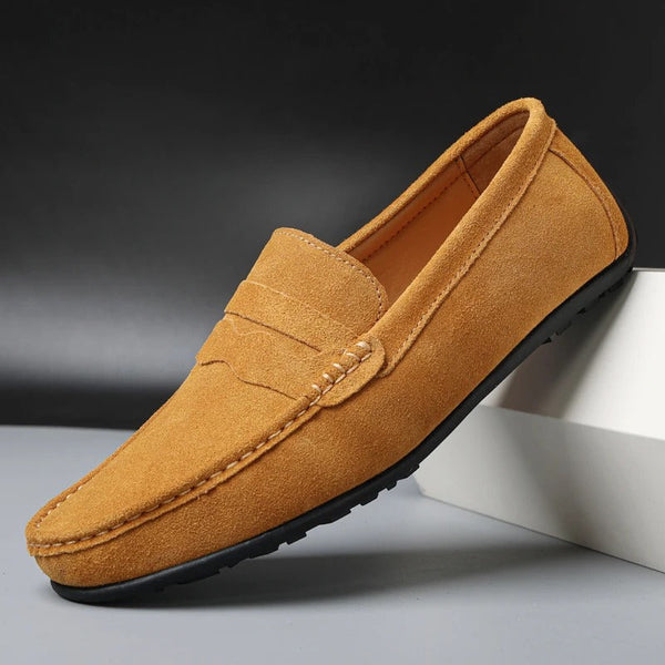 Navy London Max - Luxury Suede Loafers