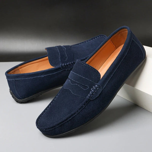 navy london Max - Luxury Suede Loafers