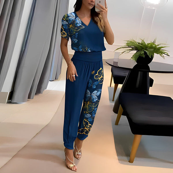 Navy London Nicole - Elegant Summer Two-Piece Set