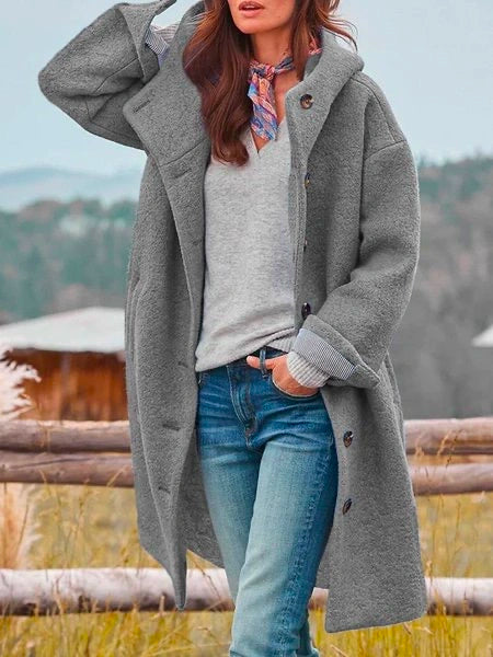 Navy London Olea - Premium Cozy Coat