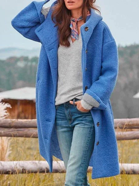 Navy London Olea - Premium Cozy Coat