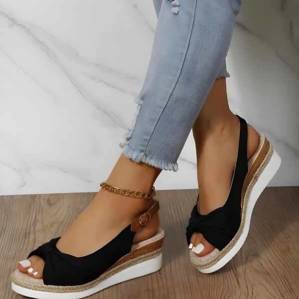 Navy London Paris - Orthopaedic Sandal Heels