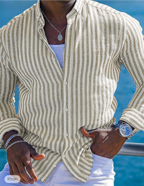Navy London Pius - Striped Shirt