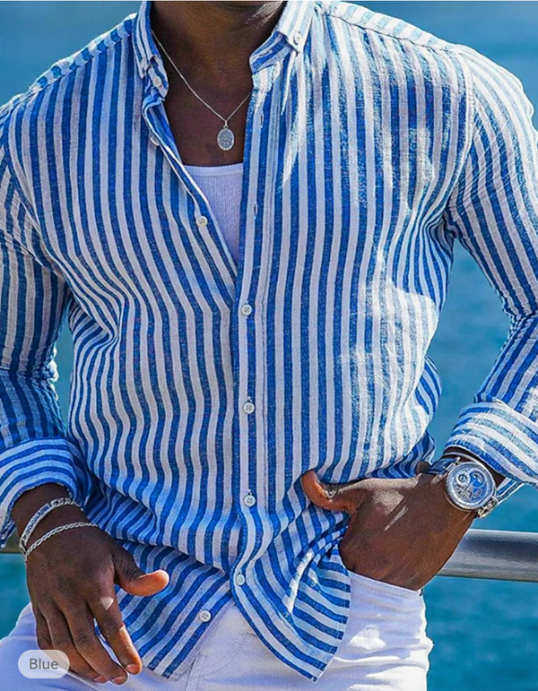 navy london Pius - Striped shirt