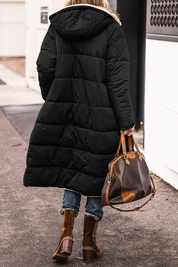 Navy London Poppy - Double-Breasted Wool Winter Coat