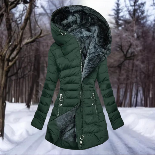 Navy London Senna - Elegant Plush Coat