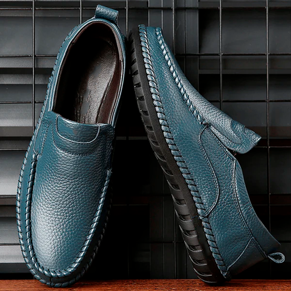 Navy London Stef - Orthopedic Leather Shoes