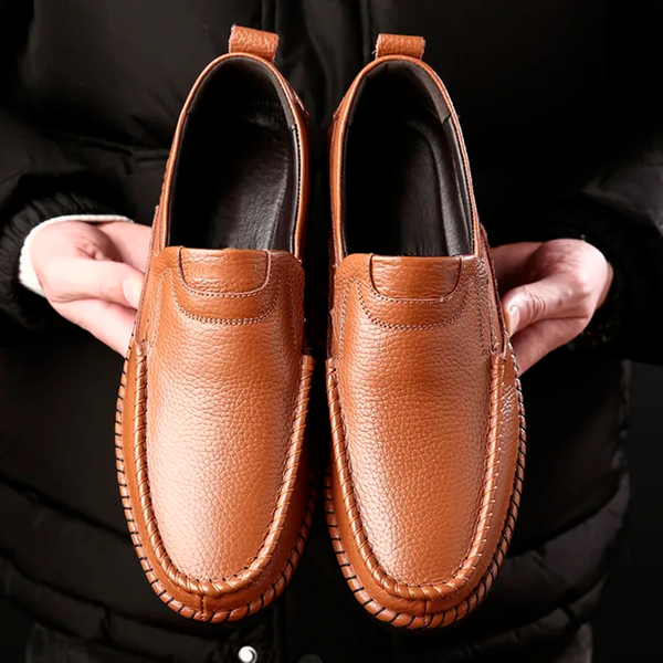 Navy London Stef - Orthopedic Leather Shoes