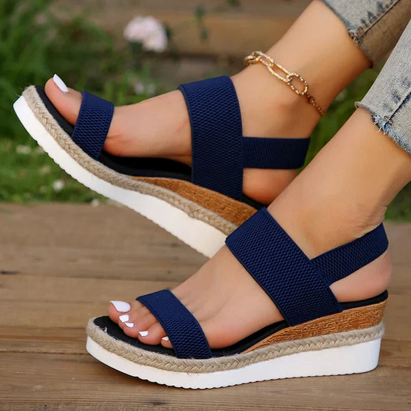 Navy London Venice - Ortopedic Sandal Heels