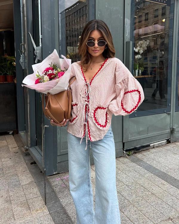 Navy London Vera - Retro Heart Top