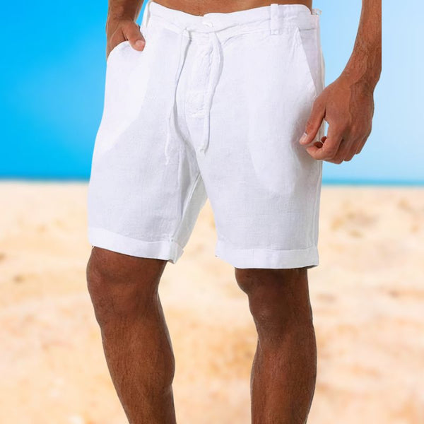 Navy London Willy - Linen Men's Shorts