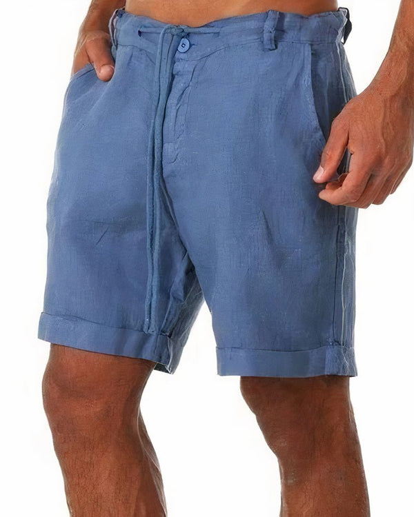 Navy London Willy - Linen Men's Shorts